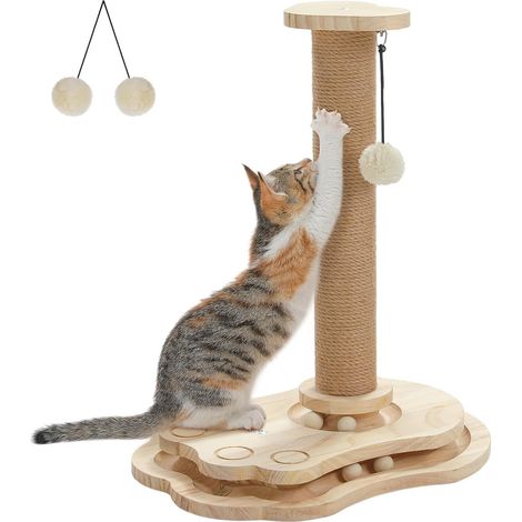 Jouet interactif pour chat avec colonne griffeuse en sisal (1/5)