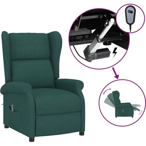 Home Poltrona Relax Massaggiante Reclinabile,Sedia Reclinabile Verde Scuro in Tessuto -EBV83569 (1/5)