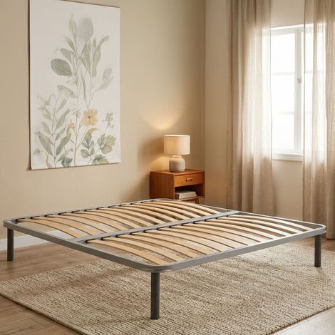 Talamo Italia Somier doble Malvina, Base ortopédica de contrachapado de abedul de 13 lamas, 100% Made in Italy, 160x190h34 cm, con embalaje reforzado (1/3)