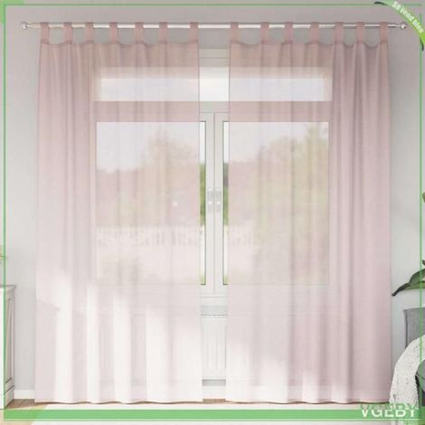 Rideau en voile - FAFEISY - 4102279 - 2 pcs - 140x245 cm - rose clair (1/5)