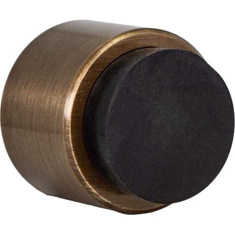 Fermaporta Adesivo Pour Mur Ø 28 x 28 mm Gomma Nera Acciaio Inox Finitura Pelle Invecchiata Ottima adesione 100% funzionale EVI Herrajes Mod. I-198/28-TPM-CU (1/5)