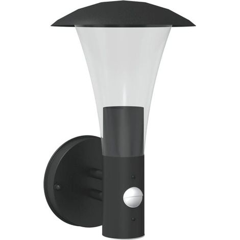 Applique murale extérieure avec détecteur, acier inoxydable noir (1/5)