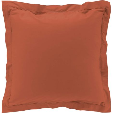 douceur d'intérieur, Taie d'Oreiller (63 x 63 cm) Percaline Terracotta, Percale de Coton (1/5)