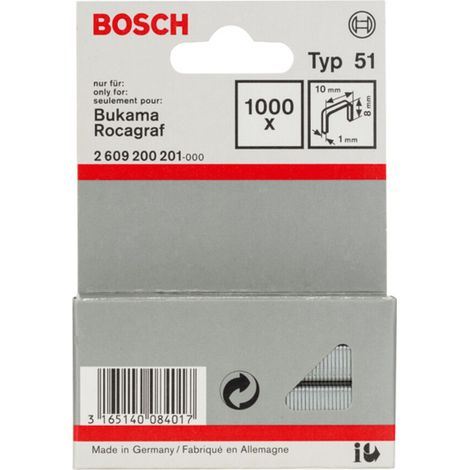 Bosch Flachdrahtklammer Typ 51, 10 x 1 x 8 mm -2609200201