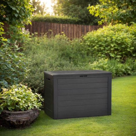 Vidaxl – Coffre de jardin anthracite 78x44x55 cm – Matériau polypropylène résistant aux intempéries – Capacité 190 L – Verrouillable