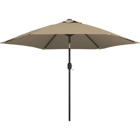 Maison Exclusive - Parasol d'extérieur avec LED et mât en acier 300 cm Taupe (1/5)