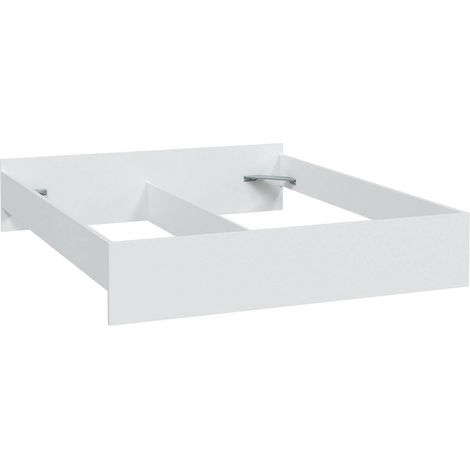 Dmora - Letto matrimoniale Yakima, Giroletto matrimoniale, Struttura per camera da letto adatta a materasso 190x160, 166x196h40 cm, Bianco, con imballo rinforzato