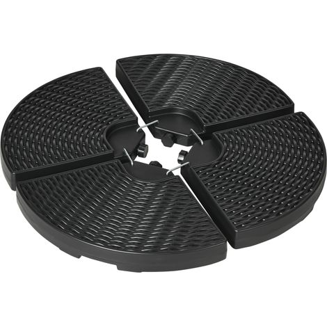 Lot 4 Dalles Lestage Parasol Lekeitio Stabilité Vent Résine Noire HDPE