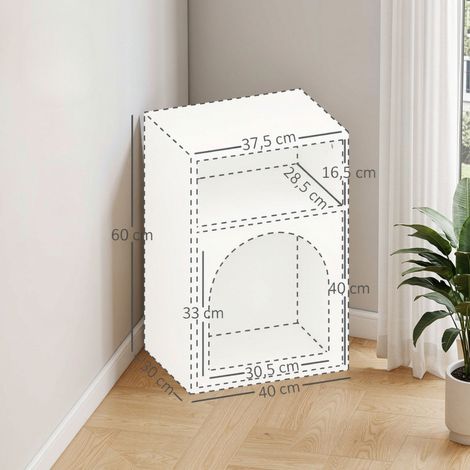 Juego de 2 mesitas de noche, mesita de noche con compartimentos de almacenamiento abiertos, diseño moderno y curvo para dormitorio (solo incluye 2 mesitas de noche). (1/5)