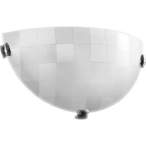 PLAFONIERA APPLIQUE DA 30CM CON DESIGN A QUADRI IN COLORE BIANCO (1/5)