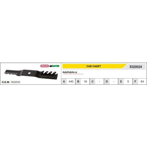 Cuchilla para tractor de césped CUB CADET R320024
