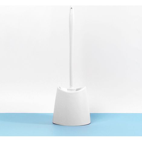 Brosse de salle de bain multifonctionnelle, brosse WC, en plastique blanc. Dimensions : 12 x 38 cm (1/5)