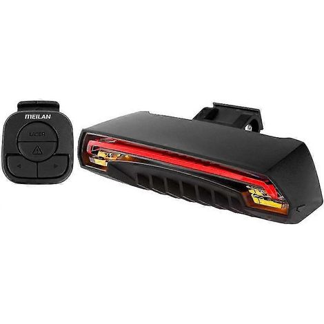 Feu arrière de vélo Meilan X5 avec clignotants et télécommande sans fil, ligne laser de sécurité intégrée.