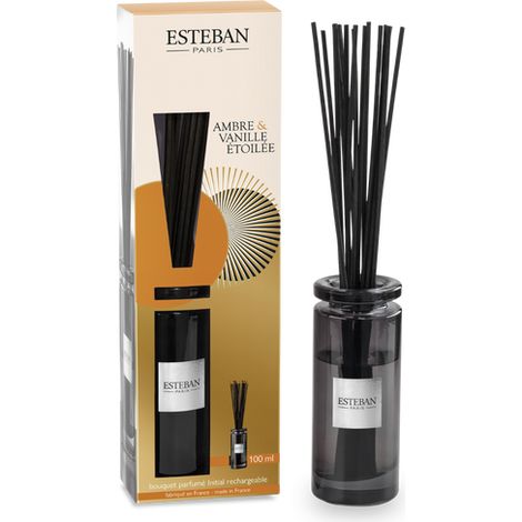 Diffusore a Bastoncini Ambra e Vaniglia Stellare 100 ml Esteban-Paris