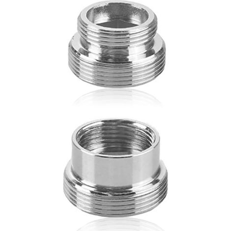 pezzi adattatori per rubinetto in metallo argentato, adattatori filettati per rubinetto aeratore per cucina e bagno da 16 mm a 22 mm / da 22 mm a 16 mm