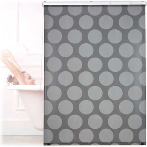 Relaxdays Store de douche 120x240 cm, à cordon, pour douche/baignoire, hydrofuge, pour plafond et fenêtre, gris