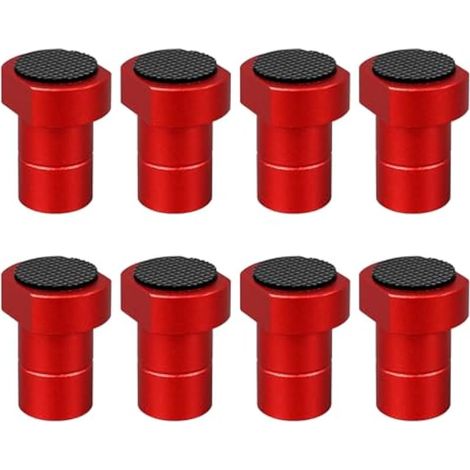 Lot de 8 bancs en alliage d'aluminium pour table de travail du bois, outils auxiliaires de positionnement avec coussinet antidérapant pour établi de travail en T (19 mm, rouge) (1/5)