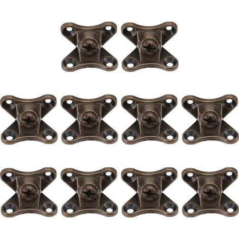 Équerre D'angle pour Meuble en Alliage de Zinc, 10 Pièces Renfort de Fixation, Finition Bronze, Lot de 10, pour Assemblage et Maintien des Angles (1/5)