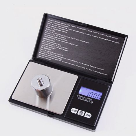 Balance numérique LCD rétroéclairée, mesure précise, électronique, pour aliments, cuisine, bijoux, 1000 g, ±1 g (1/5)