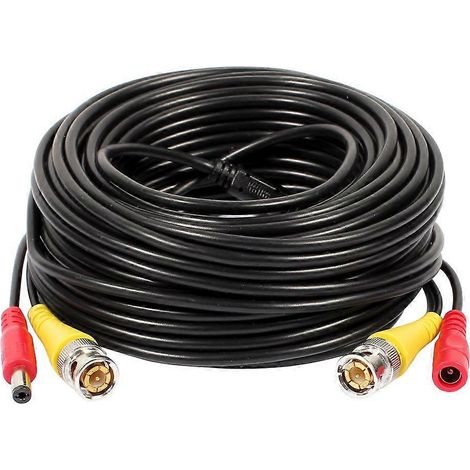 15 m (49,2 ft) langes Kabel für CCTV-Überwachungskameras mit BNC-Videoanschlüssen und 2-in-1-Netzteil für eine einfache Installation. (1/3)