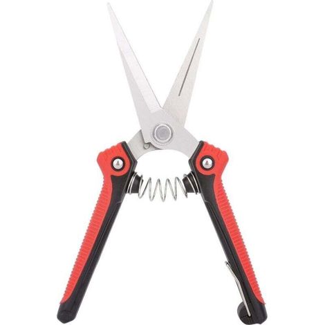 Professional Garden Pruner Stainless Steel Sharp Multi-Purpose for Harvesting Fruit Vegetables Flower Pruning Black Red (1/4)