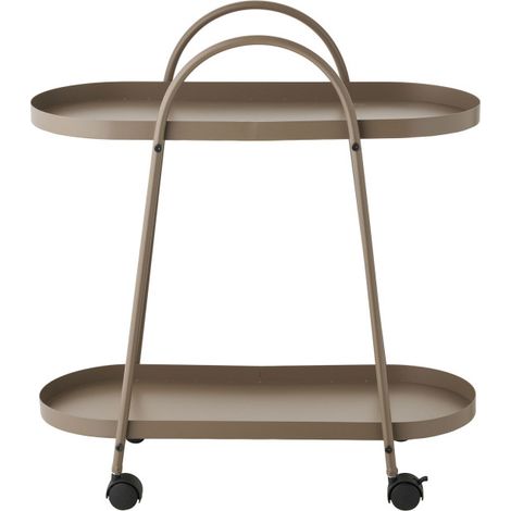 Laila module de cuisine sur roulettes desserte 2 étagères brun. (1/5)
