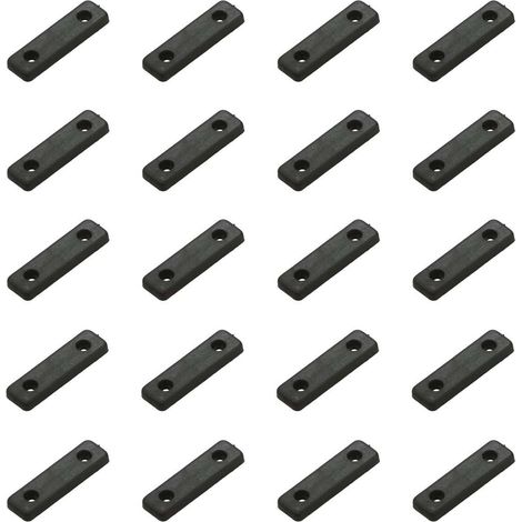 Cyclingcolors – Lot de 20 patins glisseurs en plastique noir – Pieds de meuble à visser 50 x 14 x 5mm – Protection sol pour chaises et tables