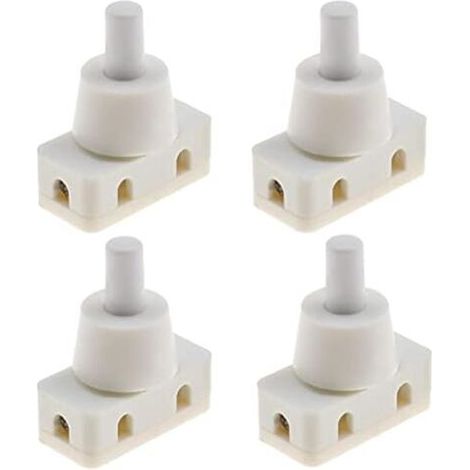 4pcs 2 Pin Lamp Switch 250V 10A 1 Pin White with Screw Cap. (1/5)