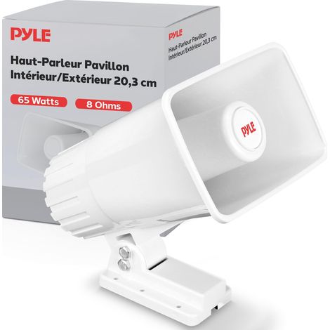Enceinte Murale Intérieur/Extérieur 20 cm – Haut-Parleur PA 65W, 8 Ohms, Son Puissant, Résistant aux Intempéries – Idéal Terrasse, Jardin, Magasin – Support de Montage Inclus (1/5)