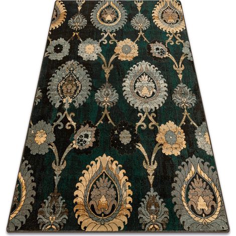 Wollteppich POLONIA Olivo Ornament patyna grün  green 300x400 cm