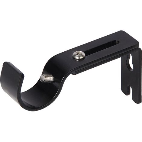 4 Pcs Support Tringle Rideaux Réglable avec 8 Vis Support Mural Barre Rideau Extensible en Acier Inoxydable ，noir，8.8-11.524.6cm