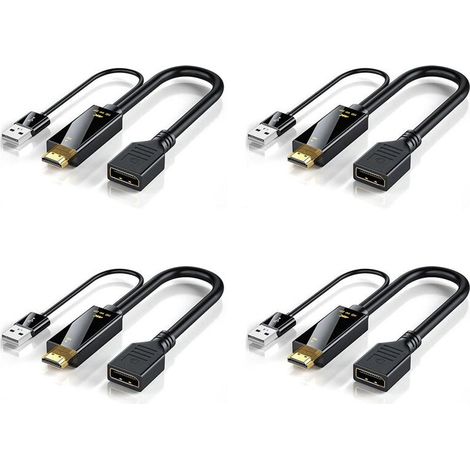 Compatible con 4 cables adaptadores macho y hembra, convertidores de cable adaptador 4K@60Hz para DP (1/5)