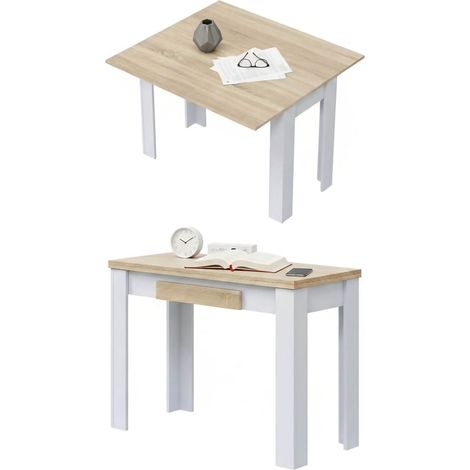 Tavolo Allungabile Paestum, 4 Posti, Allungabile, 110x50x79h cm Bianco Opaco