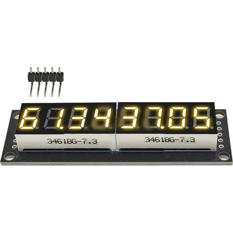 Module d'affichage numérique 8 chiffres 7 segments LED 5V 0.36 pouce 74HC595 jaune (1/5)