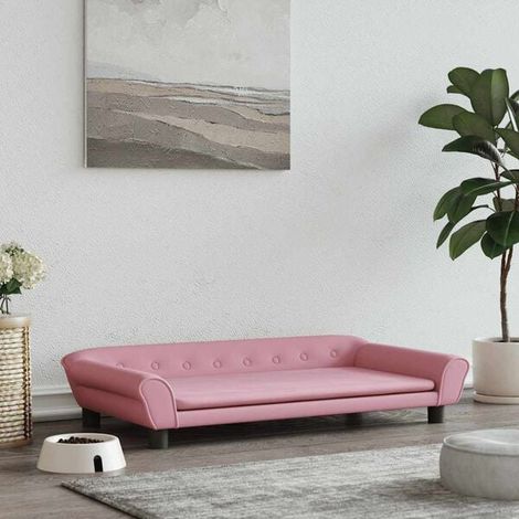 Panier pour chien en velours rose, 100 x 50 x 21 cm