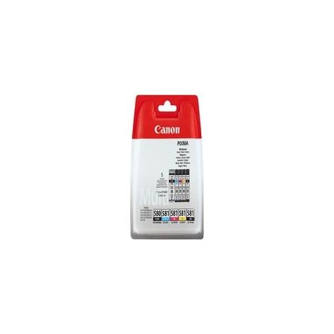 Pack 5 Cartuchos Originales CANON 580/581 BK+C+M+Y Negro Foto - 2078C007 [ML-11] (1/5)