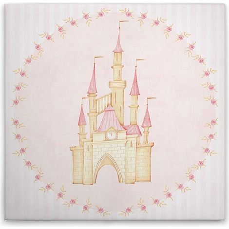 Leinwandbild Prinzessinnen Schloss M1-No.50631 - Kunstdruck auf Leinwand in Beige Gelb - Wandbild 30 x 30 cm (1/5)