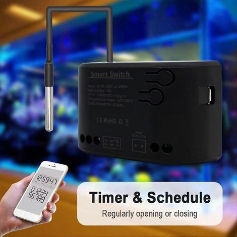 Thermostat intelligent Tuya avec relais Wi-Fi pour maison connectée et moniteur de consommation d'énergie (85-250 V CA). (1/5)