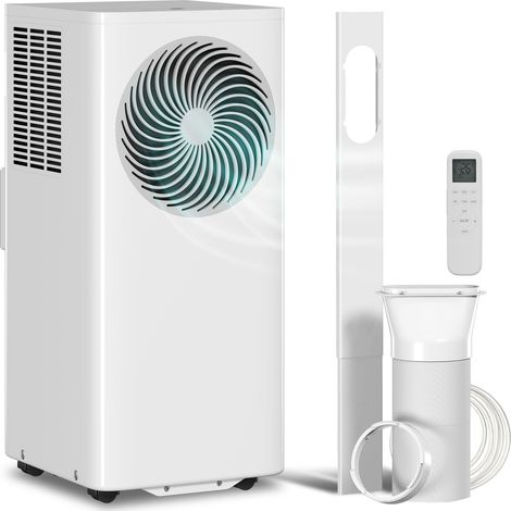 Climatiseur mobile - HOMCOM - 9000BTU 2,6kW - 4 en 1 refroidissement déshumidificateur 40L/jour ventilateur mode nuit - ABS - blanc