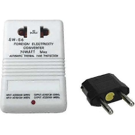 Convertisseur de tension 70 W (élévateur/abaisseur) 110-120 V vers 220-240 V – Prise UE (1/5)