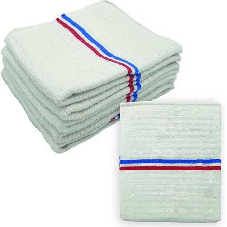Lot de 5 serpillières gaufrées Blanches FABRIQUÉE en France résistance exceptionnelle- 60x100 découpable en 60x50. Polyvalentes pour Laver, Nettoyer, essuyer, éponger Tous Types de Sol