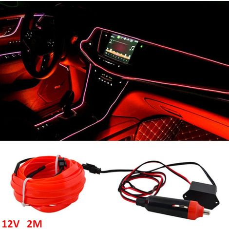 LED-Innenbeleuchtungsstreifen für das Armaturenbrett — rotes Licht, 12 V, 2 m, Ambientebeleuchtung