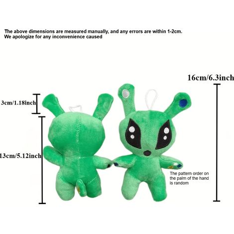 Peluche extraterrestre verte, douce et câline, pour chatons. (1/5)