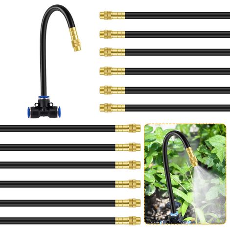 buse de pulvérisation en laiton, 12PCS 8mm20cm Tige universelle buses de brumisation filetées, buse brumisateur d'atomisation cuivre réglable, buse d'irrigation directe, pour Jardin Terrasse (1/5)