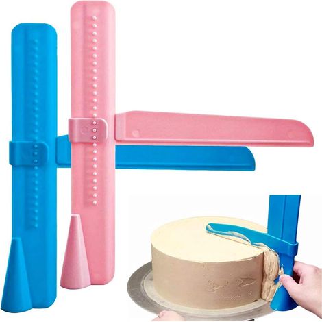 Spatules lissage gâteau (lot de 2) – réglables – fondant/polissage/décoration – outil pâtisserie (1/4)