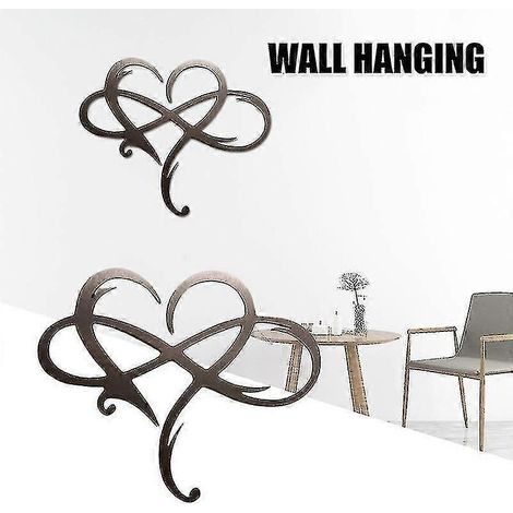 Décoration murale en métal « Amour éternel » avec cœur infini, logo familial, décoration de mariage, cadeau pour la famille, art à suspendre (1/5)