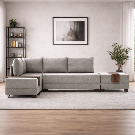 Schlafsofa Champagnerstoff - XXL 280 x 210 - Links - Fly (1/5)