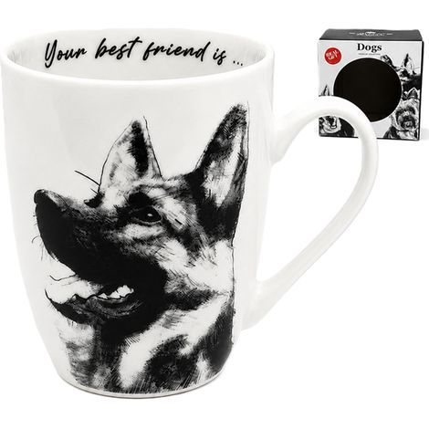Tazza in porcellana con pastore tedesco, 350 ml, regalo premium Queen Isabell (1/5)