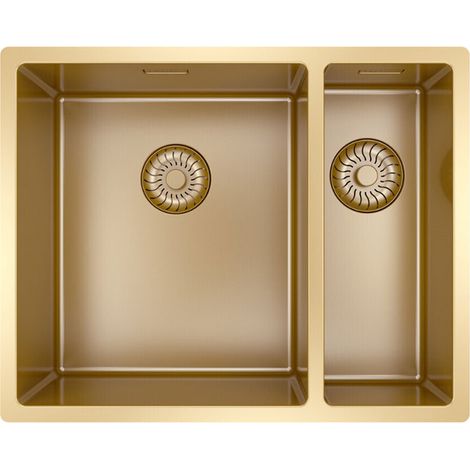 CARESSI Einbaubecken CAPP3415R10G Hauptbecken Links Gold (PVD) (1/2)