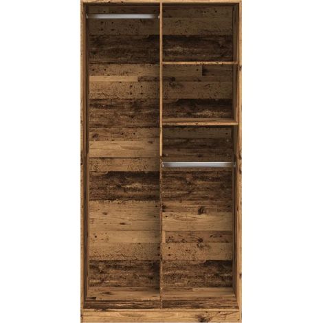 vidaXL Garderobe aus Holzwerkstoff in Antik-Optik 100x50x200 cm